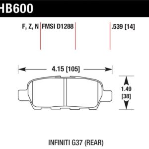 HB600F.539: HAWK HPS Brake Pad Sets