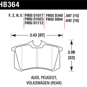 HB364F.587: HAWK HPS Brake Pad Sets