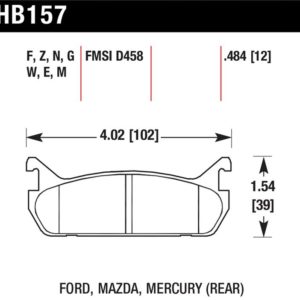 HB157W.484: HAWK DTC-30 Brake Pad Sets