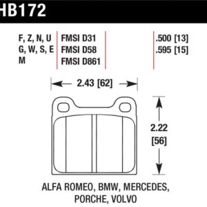 HB172F.595: HAWK HPS Brake Pad Sets