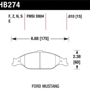 HB274F.610: HAWK HPS Brake Pad Sets