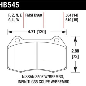 HB545U.564: HAWK DTC-70 Brake Pad Sets