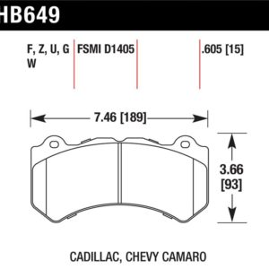 HB649F.605: HAWK HPS Brake Pad Sets
