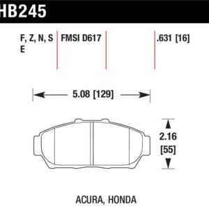 HB245E.631: HAWK Blue 9012 Brake Pad Sets