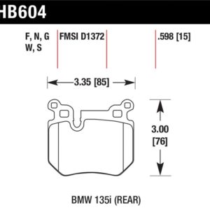 HB604G.598: HAWK DTC-60 Brake Pad Sets