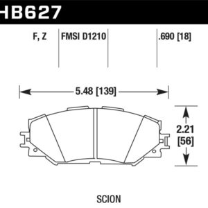 HB627B.690: HAWK HPS 5.0 Brake Pad Sets