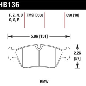 HB136N.690: HAWK HP+ Brake Pad Sets