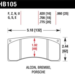 hawkHB105G.620: HAWK DTC-60 Brake Pad Sets