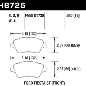 HB725N.650: HAWK HP+ Brake Pad Sets