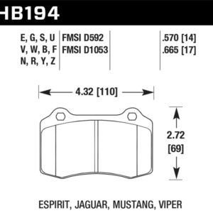 HB194B.665: HAWK HPS 5.0 Brake Pad Sets