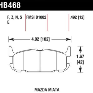 HB468E.492: HAWK Blue 9012 Brake Pad Sets