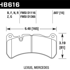 HB616B.607: HAWK HPS 5.0 Brake Pad Sets