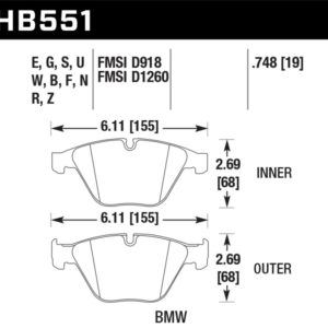 HB551G.748: HAWK DTC-60 Brake Pad Sets