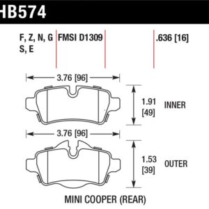 HB574N.636: HAWK HP+ Brake Pad Sets