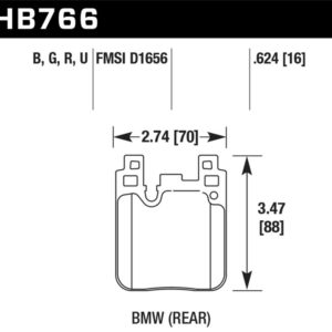 HB766U.624: HAWK DTC-70 Brake Pad Sets