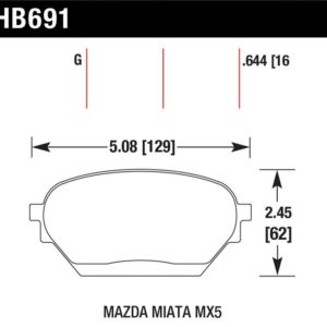 HB691G.644: HAWK DTC-60 Brake Pad Sets