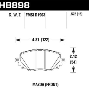 HB898B.572: HAWK HPS 5.0 Brake Pad Sets