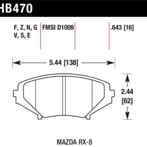 HB470G.643: HAWK DTC-60 Brake Pad Sets