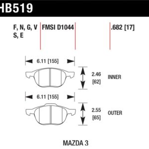 HB519N.682: HAWK HP+ Brake Pad Sets