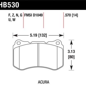 HB530F.570: HAWK HPS Brake Pad Sets