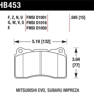 HB453G.585: HAWK DTC-60 Brake Pad Sets
