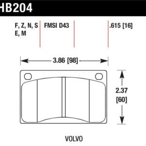 HB204M.615: HAWK Black Brake Pad Sets