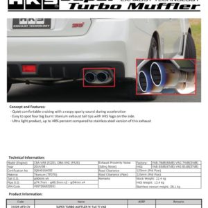 hks31029-AF013V: HKS Exhaust - Super Turbo