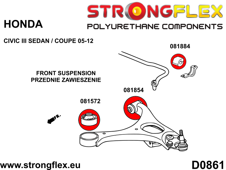 Front suspension bush kit SPORT