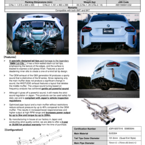 hksHKSTUDIE-EX003: HKS HKSTUDIE Exhausts