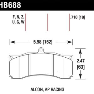 hawkHB688G.710: HAWK DTC-60 Brake Pad Sets