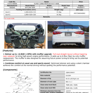 hks31029-AN006: HKS Exhaust - Super Turbo